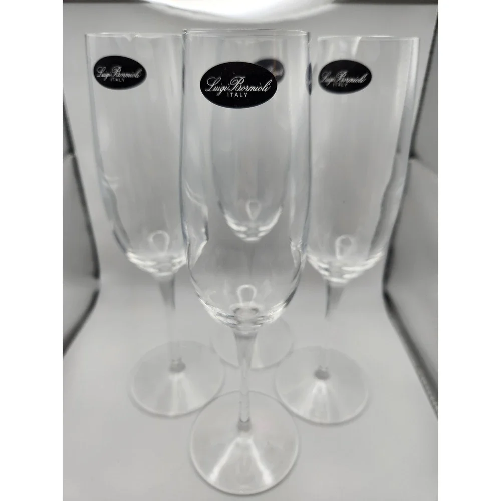 NWT luigi bormioli crescendo set of 4‎ champagne flutes